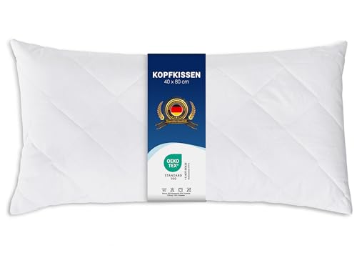 ZOLLNER 2er Set Kopfkissen - 40x80 cm - mit Reißverschluss – Individuell anpassbare Füllung aus Synthetikfasern - bis 95°C waschbar - Bezug aus Baumwollmischung - Hotelqualität ZOLLNER 2er Set Kopfkissen - 40x80 cm - mit Reißverschluss – Individuell anpassbare Füllung aus Synthetikfasern - bis 95°C waschbar - Bezug aus Baumwollmischung - Hotelqualität von ZOLLNER