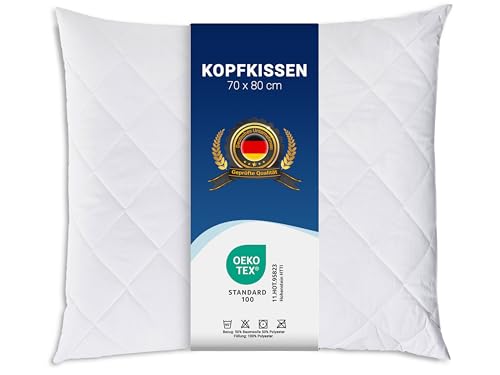 ZOLLNER 2er Set Kopfkissen - 70x80 cm - mit Reißverschluss – Individuell anpassbare Füllung aus Synthetikfasern - bis 95°C waschbar - Bezug aus Baumwollmischung - Hotelqualität von ZOLLNER