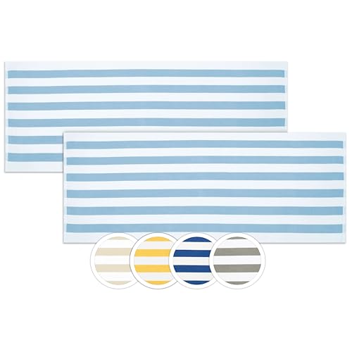 ZOLLNER 2er Set Strandtücher - strapazierfähige und saugstarke Badetücher in 70x180 cm - waschbar bis 95°C - Baumwolle - Zeitloses Streifenmuster in hellblau - Oeko Tex® Zertifiziert ZOLLNER 2er Set Strandtücher - strapazierfähige und saugstarke Badetücher in 70x180 cm - waschbar bis 95°C - Baumwolle - Zeitloses Streifenmuster in hellblau - Oeko Tex® Zertifiziert von ZOLLNER