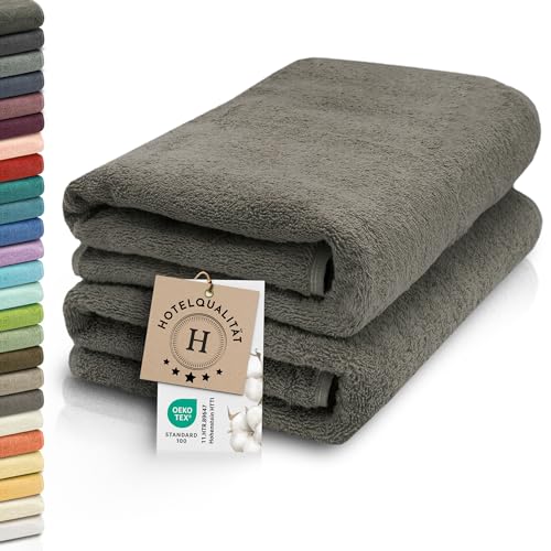 ZOLLNER 2er Set Saunatücher - weiche und saugstarke Handtücher - waschbar bis 95°C - Baumwolle -70x200 cm in Taupe ZOLLNER 2er Set Saunatücher - weiche und saugstarke Handtücher - waschbar bis 95°C - Baumwolle -70x200 cm in Taupe von ZOLLNER