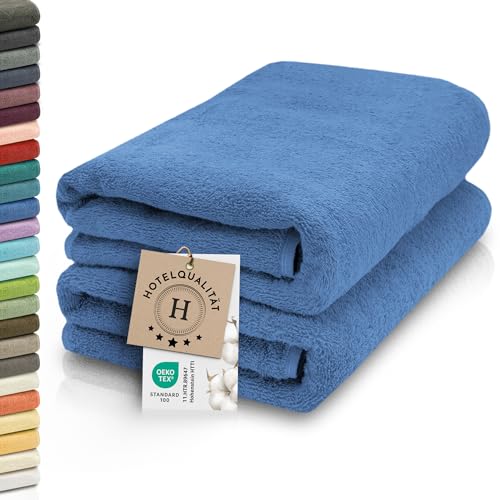 ZOLLNER 2er Set Saunatücher - weiche und saugstarke Handtücher - waschbar bis 95°C - Baumwolle -70x200 cm in blau ZOLLNER 2er Set Saunatücher - weiche und saugstarke Handtücher - waschbar bis 95°C - Baumwolle -70x200 cm in blau von ZOLLNER