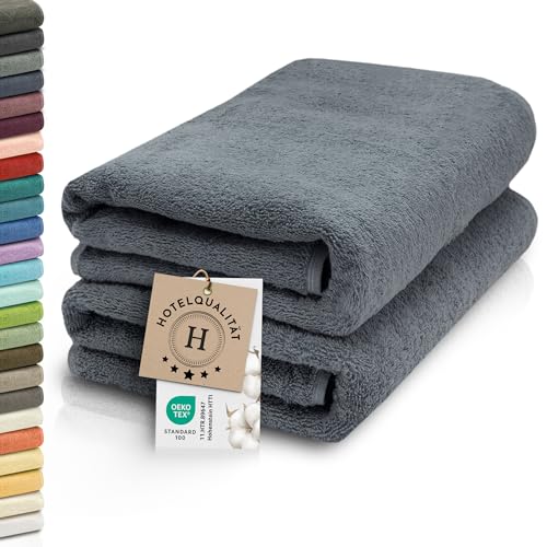 ZOLLNER 2er Set Saunatücher - weiche und saugstarke Handtücher - waschbar bis 95°C - Baumwolle -70x200 cm in grau ZOLLNER 2er Set Saunatücher - weiche und saugstarke Handtücher - waschbar bis 95°C - Baumwolle -70x200 cm in grau von ZOLLNER