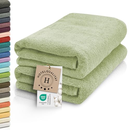 ZOLLNER 2er Set Saunatücher - weiche und saugstarke Handtücher - waschbar bis 95°C - Baumwolle -70x200 cm in lindgrün ZOLLNER 2er Set Saunatücher - weiche und saugstarke Handtücher - waschbar bis 95°C - Baumwolle -70x200 cm in lindgrün von ZOLLNER