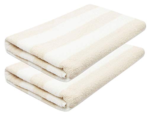 ZOLLNER 2er Set Saunatücher, 75x180 cm, 100% Baumwolle, 375g/qm, beige weiß gestreift ZOLLNER 2er Set Saunatücher, 75x180 cm, 100% Baumwolle, 375g/qm, beige weiß gestreift von ZOLLNER