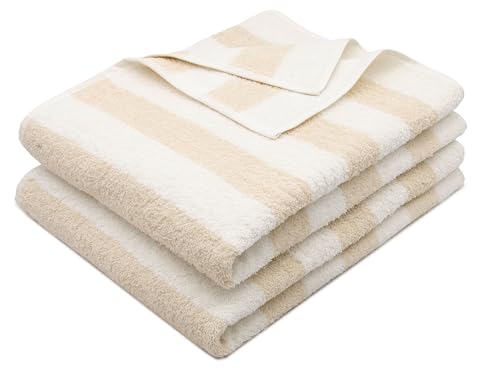 ZOLLNER 2er Set Saunatücher, 75x180 cm, 100% Baumwolle, 375g/qm, beige weiß gestreift ZOLLNER 2er Set Saunatücher, 75x180 cm, 100% Baumwolle, 375g/qm, beige weiß gestreift von ZOLLNER