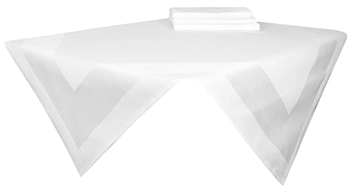ZOLLNER 4er-Set Mitteldecke, Baumwolle, 80x80 cm, Atlaskante, weiß von ZOLLNER