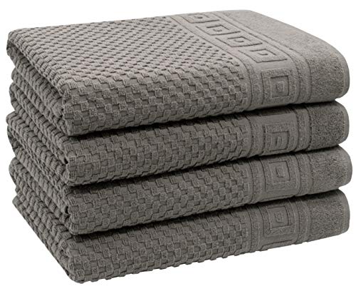 ZOLLNER 4er Set Duschtücher mit Waffelmuster, 100% Baumwolle, 70x140 cm, grau ZOLLNER 4er Set Duschtücher mit Waffelmuster, 100% Baumwolle, 70x140 cm, grau von ZOLLNER