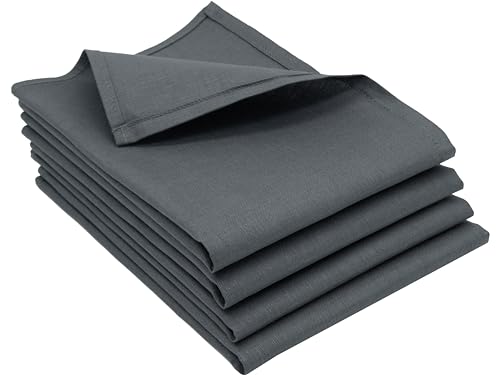 ZOLLNER 4er Set Geschirrtücher, Küchentücher, 50x70 cm, Halbleinen, anthrazit von ZOLLNER