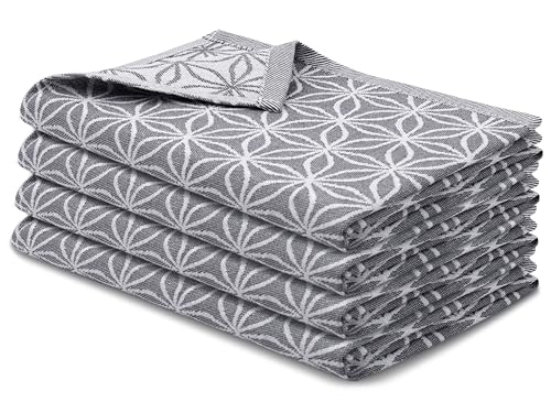 ZOLLNER 4er Set Geschirrtücher 100% Baumwolle, 50x70 cm, Grau von ZOLLNER