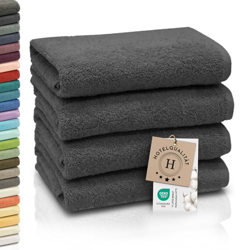 ZOLLNER 4er Set Handtücher - weiche und saugstarke Gästehandtücher - waschbar bis 95°C - Baumwolle - 50x100 cm in Graphit ZOLLNER 4er Set Handtücher - weiche und saugstarke Gästehandtücher - waschbar bis 95°C - Baumwolle - 50x100 cm in Graphit von ZOLLNER