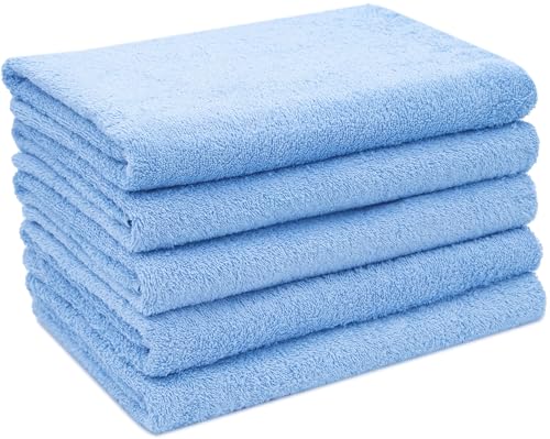 ZOLLNER 5er-Set Duschtücher, Baumwollmischung, 70x140 cm, hellblau von ZOLLNER
