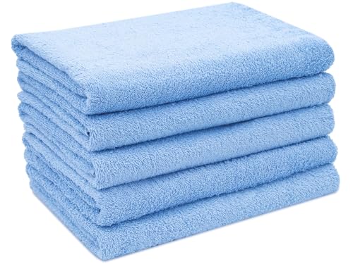 ZOLLNER Duschtücher 5er-Set 80% Baumwolle, 20% Polyester, 70x140 cm, hellblau von ZOLLNER