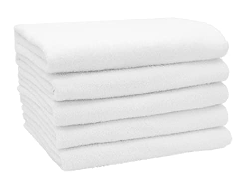 ZOLLNER Duschtücher 5er-Set 80% Baumwolle, 20% Polyester, 70x140 cm, Weiß von ZOLLNER