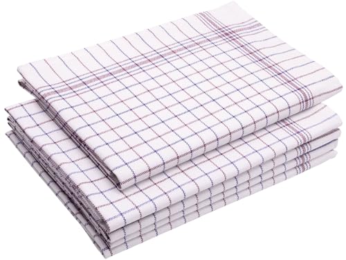 ZOLLNER 5er Set Geschirrtücher, 65x70 cm, Baumwolle, rot blau weiß kariert von ZOLLNER