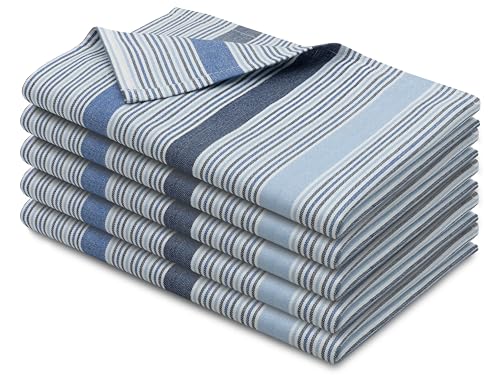 ZOLLNER 5er Set Geschirrtücher 100% Baumwolle, 50x70 cm, Blau von ZOLLNER
