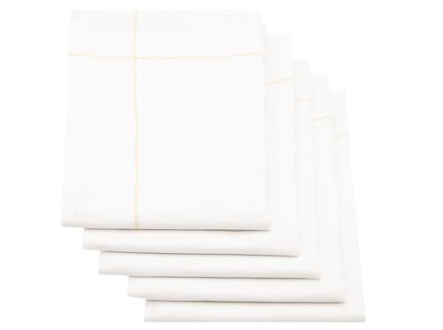 ZOLLNER 5er Set Geschirrtücher, 50x70 cm, Halbleinen, weiß gelb von ZOLLNER