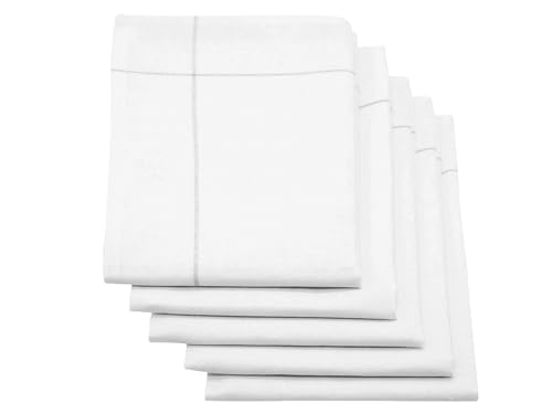 ZOLLNER 5er Set Geschirrtücher, 50x70 cm, Halbleinen, weiß grau von ZOLLNER