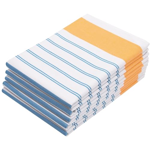 ZOLLNER 5er Set Geschirrtücher, 50x70 cm, Baumwolle, blau weiß orange von ZOLLNER