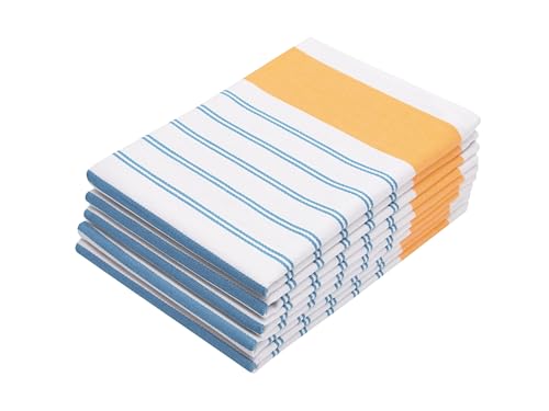 ZOLLNER 5er Set Geschirrtücher, 50x70 cm, Baumwolle, blau weiß orange von ZOLLNER