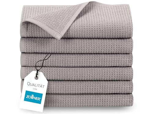 ZOLLNER 6er Set Handtücher in 50x70 cm - langlebige Frottiertücher in grau - mit praktischem Aufhänger - Zeitloses Waffelmuster - waschbar bis 95°C - Baumwolle - Hotelqualität ZOLLNER 6er Set Handtücher in 50x70 cm - langlebige Frottiertücher in grau - mit praktischem Aufhänger - Zeitloses Waffelmuster - waschbar bis 95°C - Baumwolle - Hotelqualität von ZOLLNER