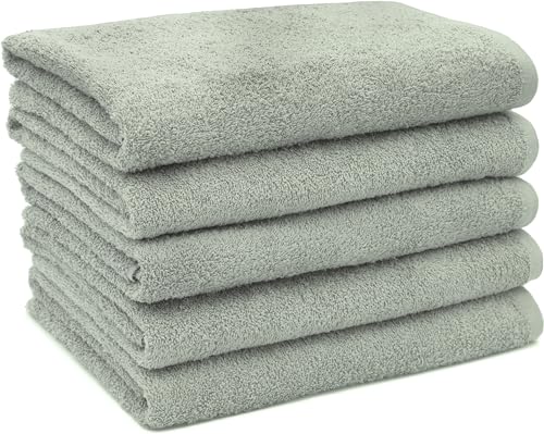 ZOLLNER Duschtücher 5er-Set 80% Baumwolle, 20% Polyester, 70x140 cm, grau von ZOLLNER