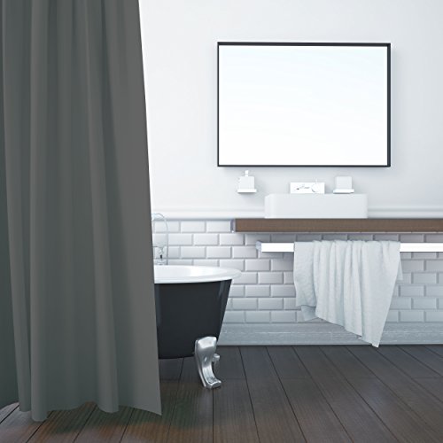 ZOLLNER Duschvorhang, 180x200 cm, Anti-Schimmel, grau (weitere verfügbar) von ZOLLNER