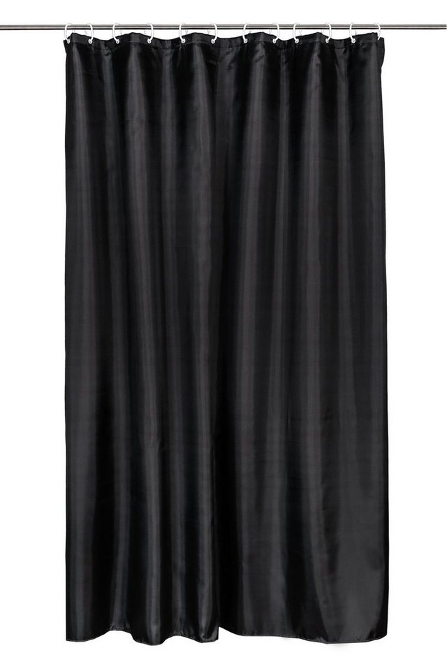 ZOLLNER Duschvorhang Breite 180 cm (Set), 100% Polyester, Anti-Schimmel-Effekt von ZOLLNER