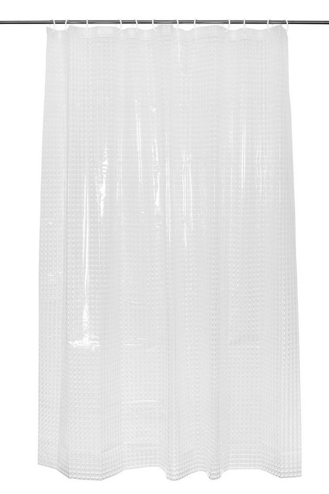ZOLLNER Duschvorhang Breite 180 cm (Set), 100% Polyester, Anti-Schimmel-Effekt von ZOLLNER