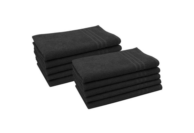 ZOLLNER Gästehandtücher, Walkfrottier (10-St), 30 x 50 cm, 100% Baumwolle, mit 3 Tiefgangstreifen von ZOLLNER