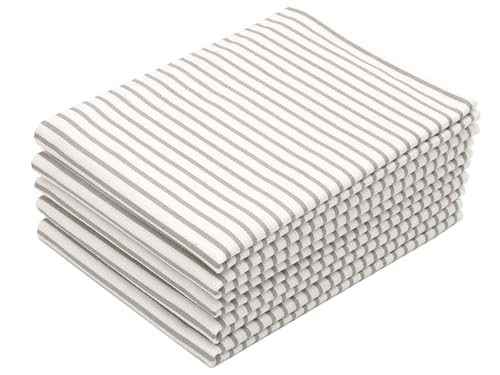 ZOLLNER 5er Set Geschirrtücher Baumwolle in 50x70 cm - saugstarke und strapazierfähige Küchentücher - waschbar bis 60°C – in weiß Taupe gestreift - Gastronomiequalität - Oeko Tex® Zertifiziert ZOLLNER 5er Set Geschirrtücher Baumwolle in 50x70 cm - saugstarke und strapazierfähige Küchentücher - waschbar bis 60°C – in weiß Taupe gestreift - Gastronomiequalität - Oeko Tex® Zertifiziert von ZOLLNER