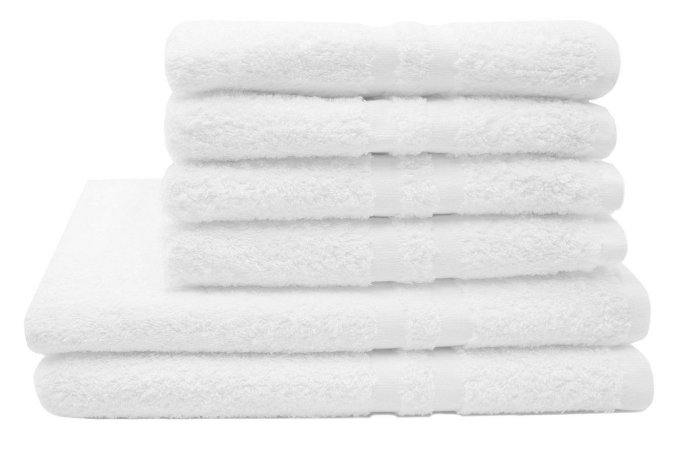 ZOLLNER Handtuch Set, Walkfrottier (6-St), 100% Baumwolle, vom Hotelwäschespezialisten, mit Bordürenstreifen von ZOLLNER