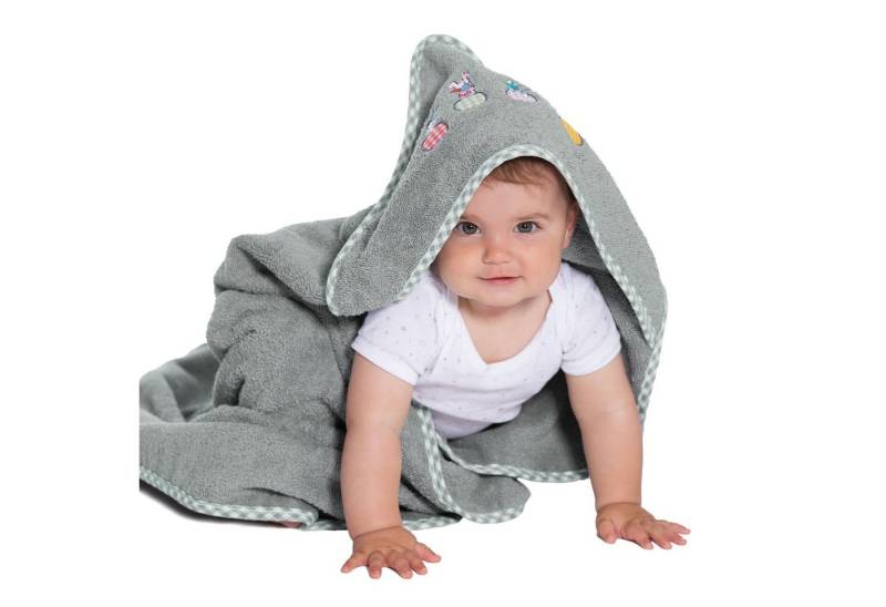 ZOLLNER Kapuzenhandtuch, Walkfrottee (1-St), 100 x 100 cm, 100% Baumwolle, mit Einstickung von ZOLLNER