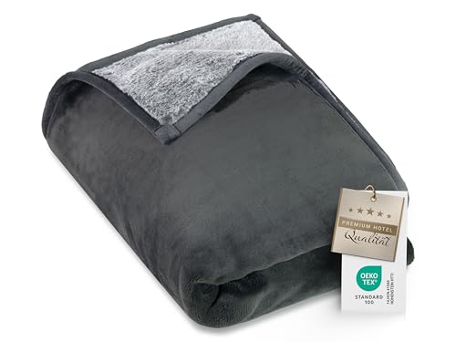 ZOLLNER Kunstfelldecke 100% Polyester, 150x200 cm, Grau von ZOLLNER