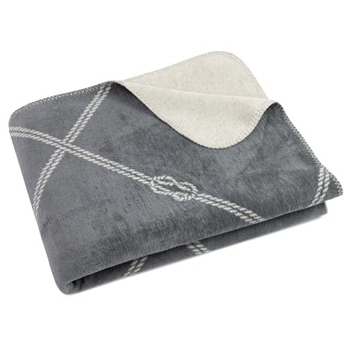 ZOLLNER Kuscheldecke flauschig in 150x200 cm - kuschelige und weiche Sofadecke in grau - waschbar bis 40°C - atmungsaktives Mischgewebe - Hotelwäschequalität - Oeko Tex® Zertifiziert von ZOLLNER