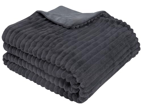 ZOLLNER Kuscheldecke flauschig aus 100% Polyester, 150x200 cm, Grau von ZOLLNER