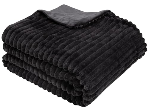ZOLLNER Kuscheldecke flauschig aus 100% Polyester, 150x200 cm, Schwarz von ZOLLNER