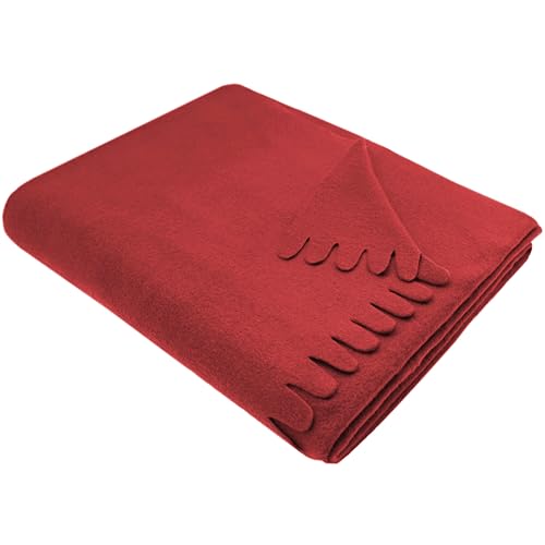 ZOLLNER Kuscheldecke, 130x170 cm, Fleece, Mikrofaser, rot von ZOLLNER