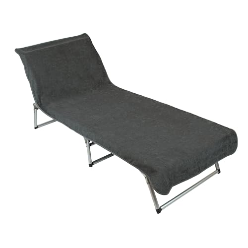 ZOLLNER Schonbezug - weiches und saugstarkes Strandtuch in 75x215 cm - waschbar bis 60°C - Baumwolle in dunkelgrau - Fester Halt durch eingenähte Kapuze - Oeko Tex® Zertifiziert von ZOLLNER