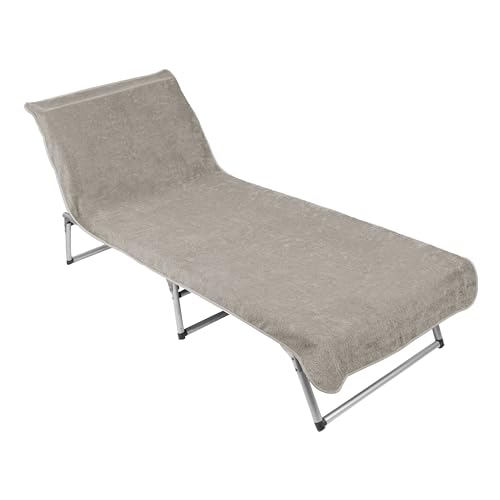 ZOLLNER Schonbezug - weiches und saugstarkes Strandtuch in 75x215 cm - waschbar bis 60°C - Baumwolle in grau - Fester Halt durch eingenähte Kapuze - Oeko Tex® Zertifiziert von ZOLLNER