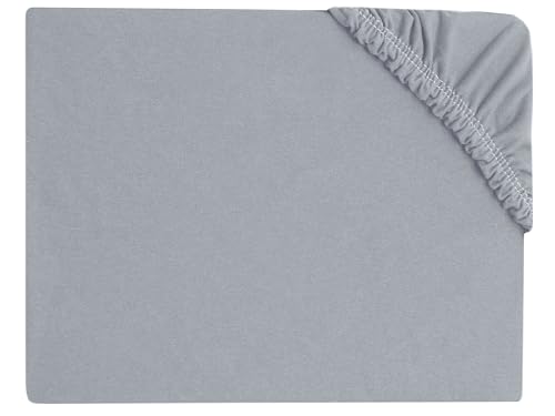 ZOLLNER Spannbettlaken für Kinder in 180x200cm - Matratzenhöhe bis 20cm - Baumwolle - mit praktischem Gummizug - waschbar bis 60°C - in grau - Oeko Tex® Zertifiziert von ZOLLNER