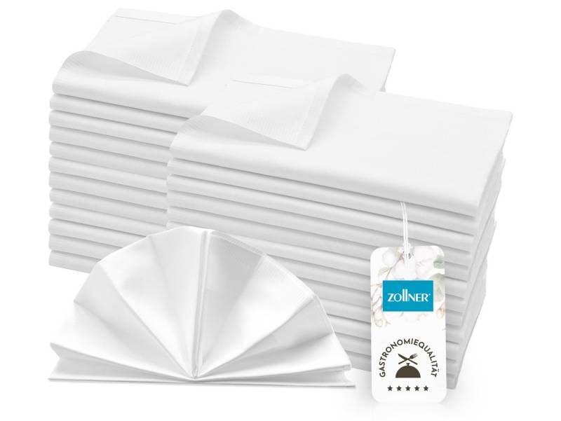ZOLLNER Stoffserviette, (Spar-Set, 25 St), 40 x 40 cm, 100% Baumwolle, mit edler Atlaskante, Vollzwirn von ZOLLNER