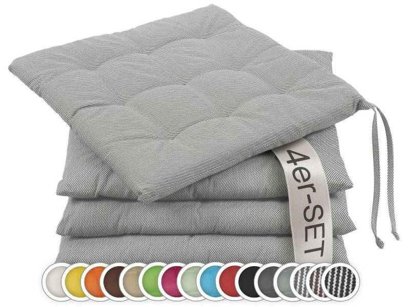 ZOLLNER Stuhlkissen, 40 x 40 x 3 cm, mit Bindebänder, für Indoor und Outdoor von ZOLLNER