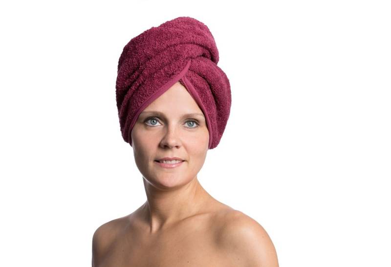 ZOLLNER Turban-Handtuch, Walkfrottier (1-St), 23 x 64 cm, 100% Baumwolle, mit Knopfverschluss von ZOLLNER