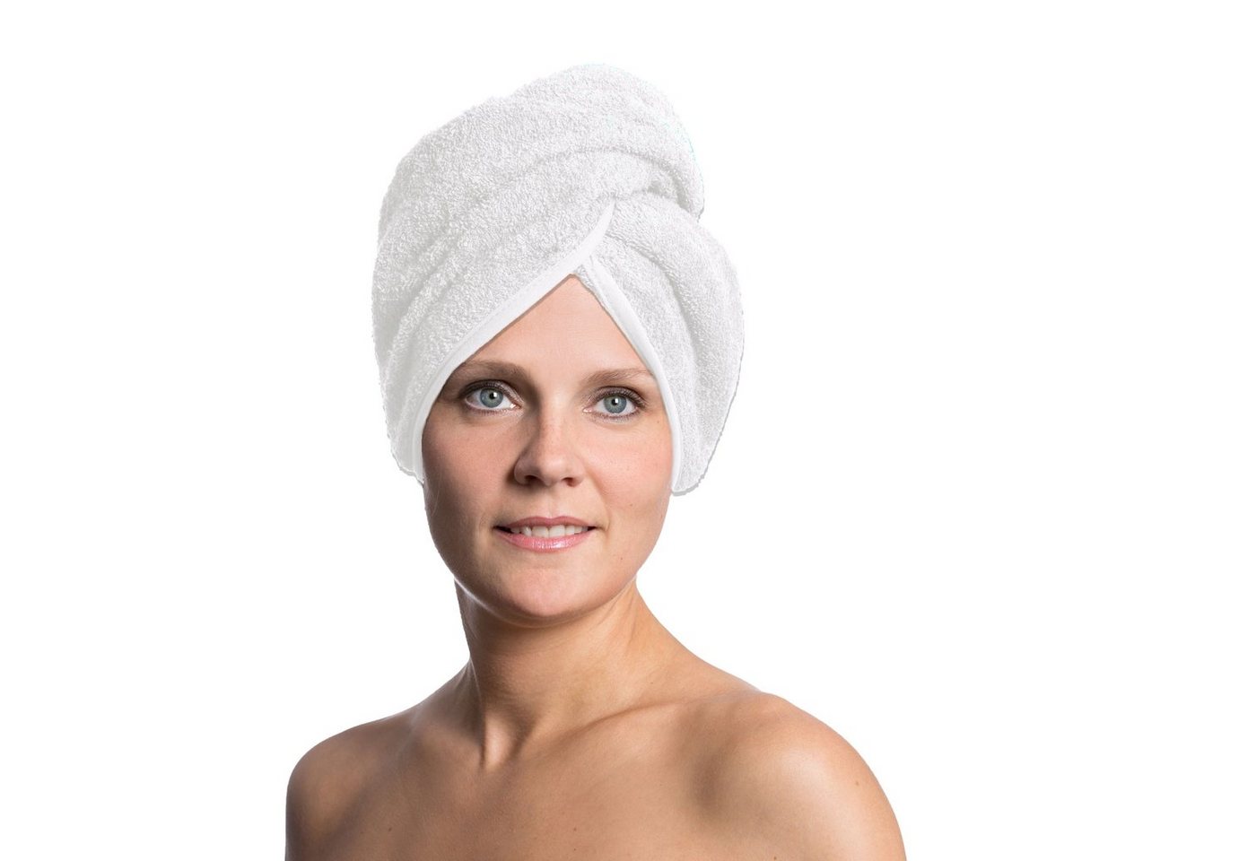 ZOLLNER Turban-Handtuch, Walkfrottier (1-St), 23 x 64 cm, 100% Baumwolle, mit Knopfverschluss von ZOLLNER