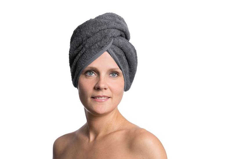 ZOLLNER Turban-Handtuch, Walkfrottier (1-St), 23 x 64 cm, 100% Baumwolle, mit Knopfverschluss von ZOLLNER