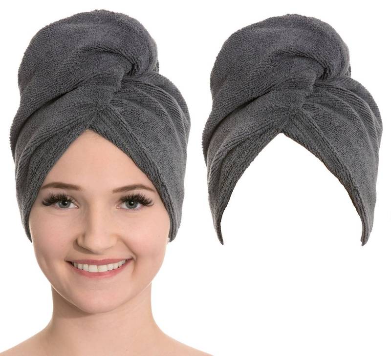 ZOLLNER Turban-Handtuch, Mikrofaser (2-St), 25 x 65 cm, 80% Polyester, 20% Polyamid, mit Knopfverschluss von ZOLLNER