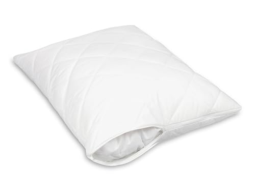 ZOLLNER gesteppter Kissenschutz in 70x80 cm – atmungsaktiver Schonbezug mit Reißverschluss - Baumwollmix - waschbar bis 95°C - Hotelqualität - Oeko Tex® Zertifiziert von ZOLLNER