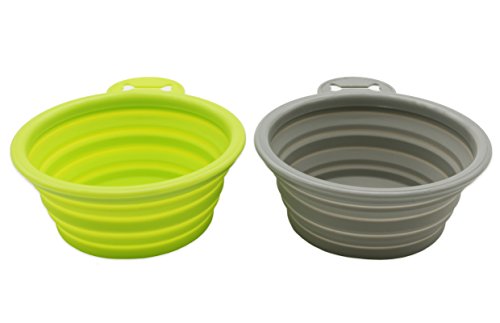 ZOLLNER24 2er Set Futternapf aus Silikon, faltbar, 13x13x5,5 cm, grün und grau ZOLLNER24 2er Set Futternapf aus Silikon, faltbar, 13x13x5,5 cm, grün und grau von ZOLLNER24