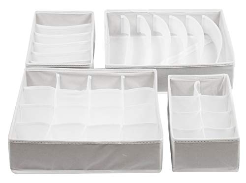 ZOLLNER24 4er Set Aufbewahrungsbox aus Stoff, verschiedene Größen von ZOLLNER24