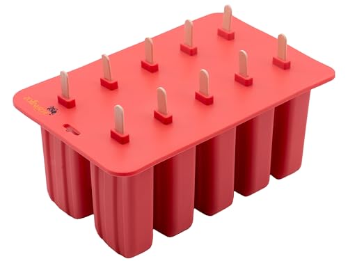 ZOLLNER24 10 Eisformen aus Silikon mit 10 Holzstielen - BPA freie Silikonform - extrem hitze- und kältebeständig - spühlmaschinenfest ZOLLNER24 10 Eisformen aus Silikon mit 10 Holzstielen - BPA freie Silikonform - extrem hitze- und kältebeständig - spühlmaschinenfest von ZOLLNER24